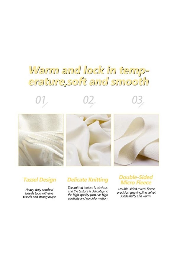 CINGHIA Écharpe Femme,Châle,Écharpe Femme Hiver Avec Des Glands,Léger et Doux Luxueux Vintage Écharpes Peut Être Utilisé Comm