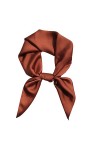 RDWESZOD Femmes filles écharpe col carré foulard mouchoir Vintage satin ruban foulard Caramel 