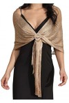 Vakkery Châles et Écharpes de Mariage Foulard Métallique Étincelant Soirée Châle pour Femme