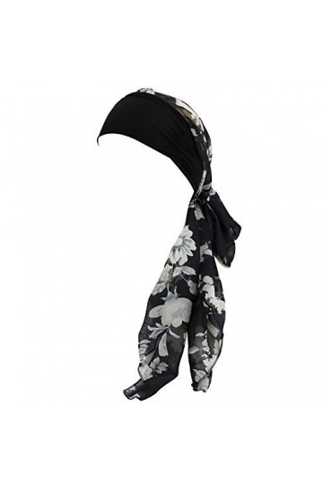GUIFIER Foulard Cheveux Chimio Bohême Femmes Turban Chimiotherapie Foulards Bandana pour les Femmes de Perte de Cheveux, Noir
