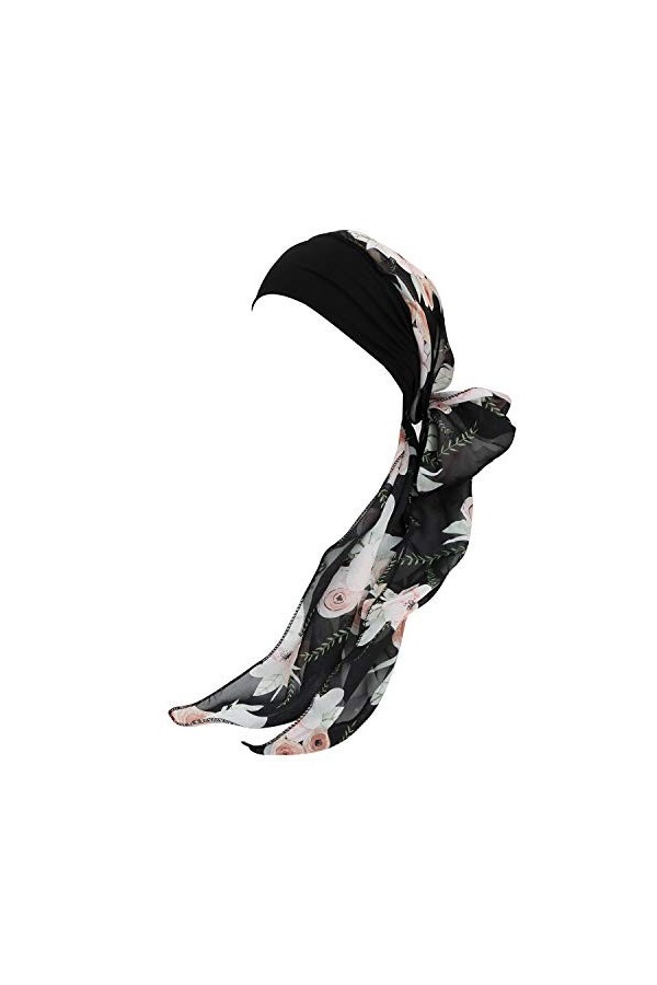 GUIFIER Foulard Cheveux Chimio Bohême Femmes Turban Chimiotherapie Foulards Bandana pour les Femmes de Perte de Cheveux, Noir