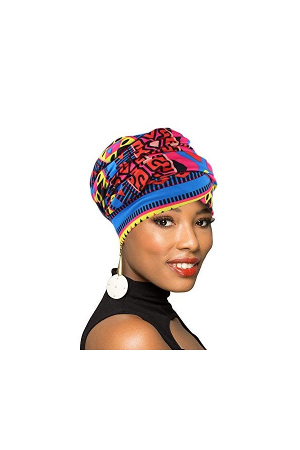 Foulard turban long africain pour cheveux style bohème, Z-gingembre, taille unique