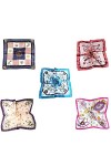MESHIKAIER 5 Pack Petit Foulard Carré Femme en Satin Mini Foulard Dessin Imprimé 50x50cm Style 2 