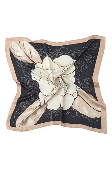 WLHOPE Foulard carré en soie rose pour femme 70 x 70 cm 100 % soie, Foulard-010, L