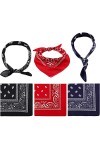 Bandanas Paisley Bandanas de Cow-Boy Head Wrap Écharpe Bracelet Unisexes Imprimés de Nouveauté pour Adultes et Enfants