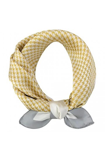 Femme Fille Foulard Carrée en Soie Synthétique Foulard pour Cheveux Ceinture Doux Lisse Foulards Élégants pour Femmes Simple 