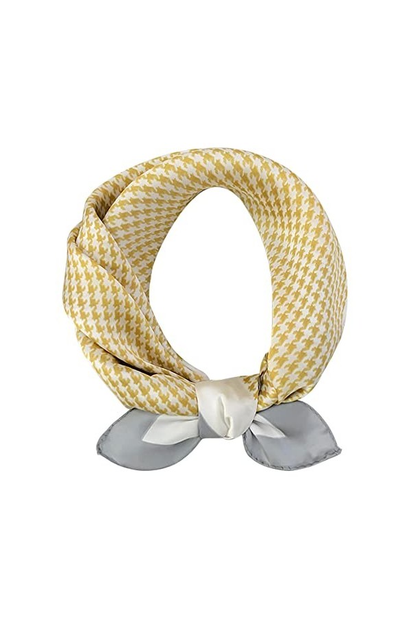 Femme Fille Foulard Carrée en Soie Synthétique Foulard pour Cheveux Ceinture Doux Lisse Foulards Élégants pour Femmes Simple 