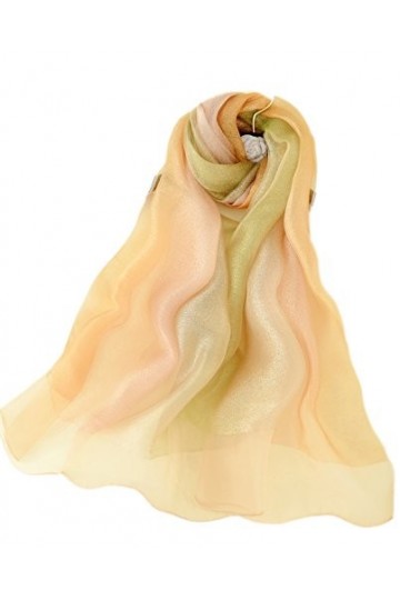 prettystern - soie à deux couches soie et métallique écharpe étincelante - Arc-en-ciel coloré 5
