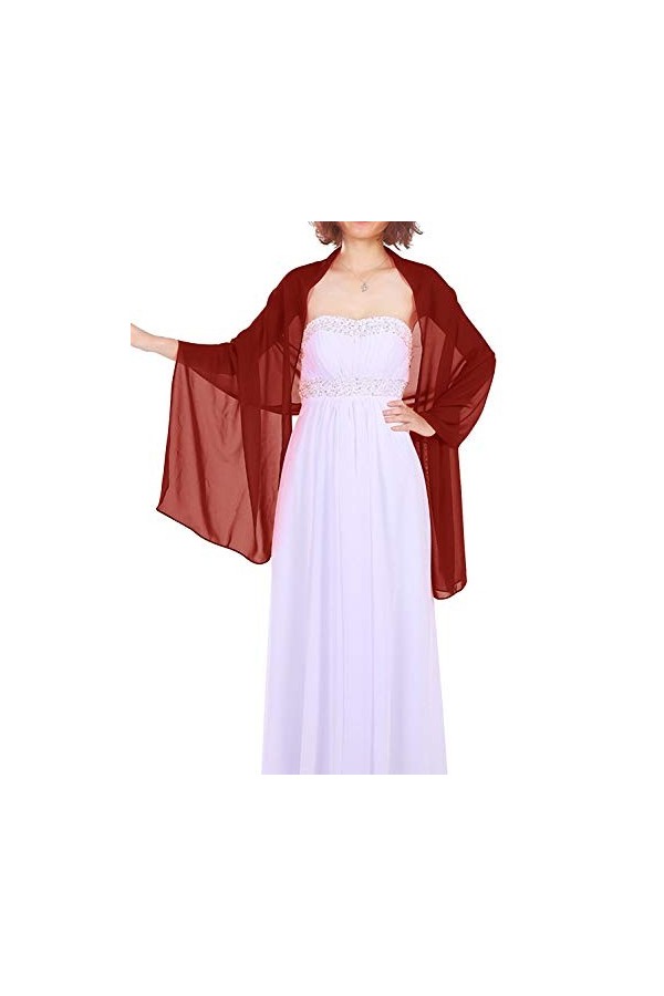 Aupuls Pashmina Foulard écharpe Femme Mousseline de Soie Châle étole Beaucoup de Couleurs 01Yellow-S