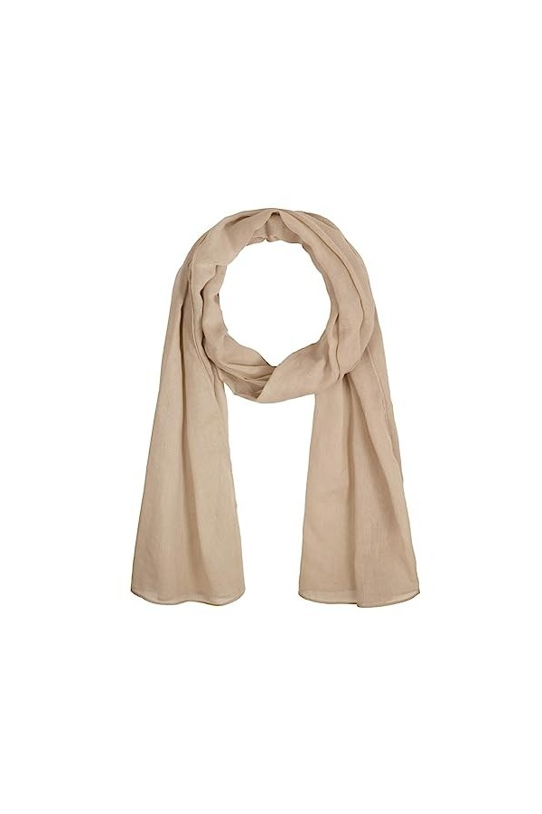 Chèche Echarpe Foulard Trendy 100% Coton - Beige - Taille 180 x 50 cm - Chèche Femme et Chèche Homme