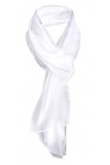 TigerTie dames Chiffon foulard blanc blanc unicolor taille 160 cm x 36 cm - écharpe