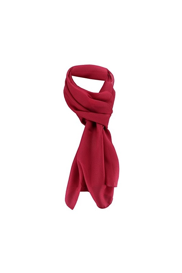 TigerTie dames Chiffon foulard blanc blanc unicolor taille 160 cm x 36 cm - écharpe