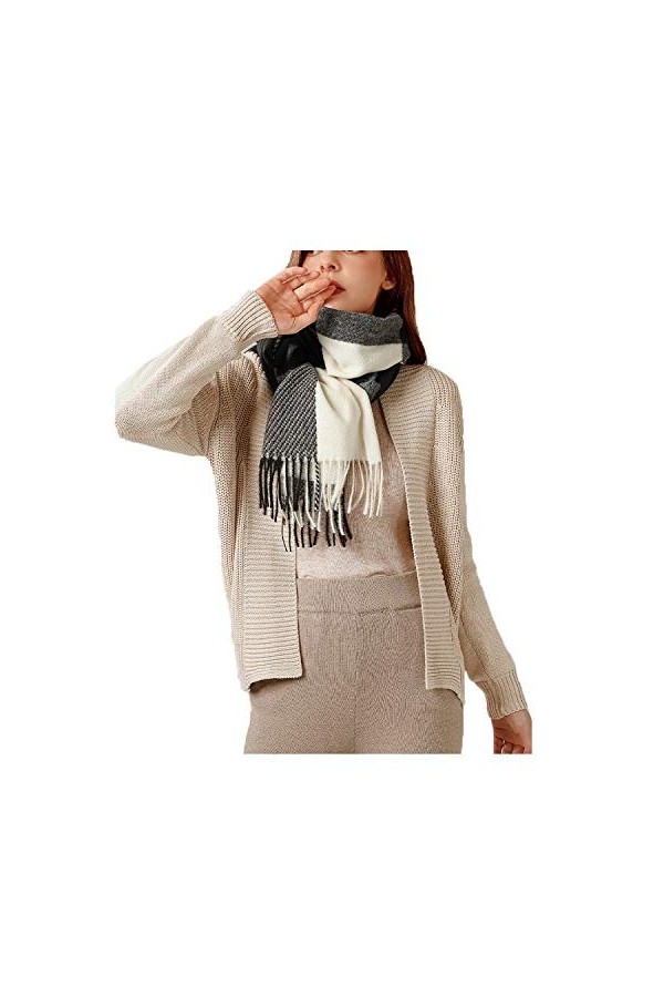 YAMEE grosse echarpe femme Hiver Elégant Châle Chaud Carreaux 65 * 180CM Foulard Long Cape Réversible