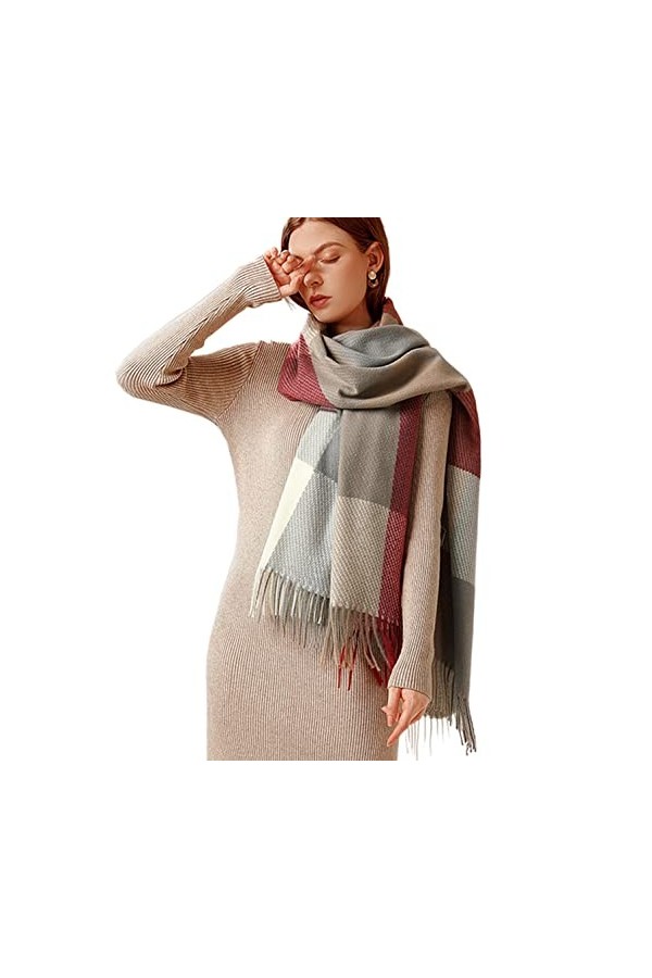 Cozyan Écharpe Femme Cachemire Hiver Chaud Femme Cachemire Écharpe Pashmina Châle Etole Hiver Chaud Longues Grande ondulé Éch