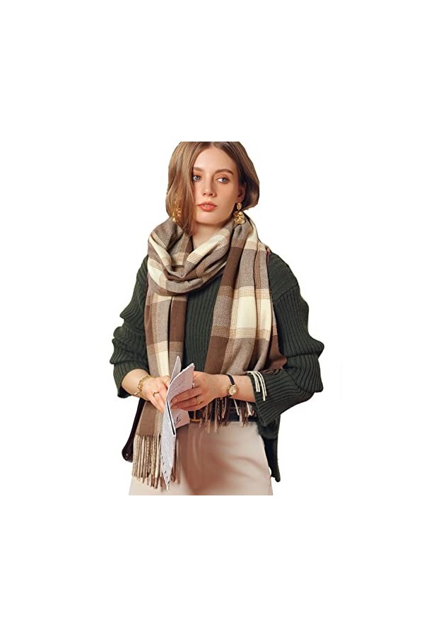 Cozyan Écharpe Femme Cachemire Hiver Chaud Femme Cachemire Écharpe Pashmina Châle Etole Hiver Chaud Longues Grande ondulé Éch