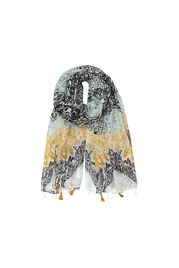 Ecroon Femmes Trendy cotton Imprimé Animal Echarpe Châle Wrap Élégant Long Pashmina Couverture Foulards Etoles S, One size 