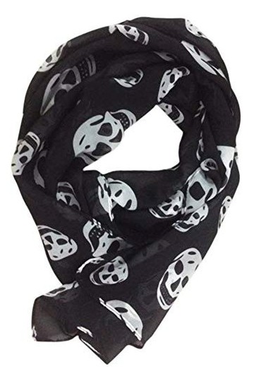 Black Sugar Foulard Echarpe Punk Gothique Goth Mode Tete Mort Crane Noir