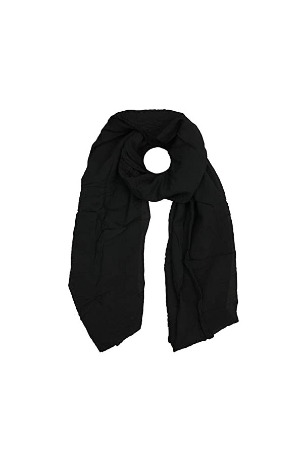 Cœur jumelé en soie pour femme et fille Uni Élégant accessoire/coton/soie écharpe/foulard/étole/foulard - Noir - Taille uniqu