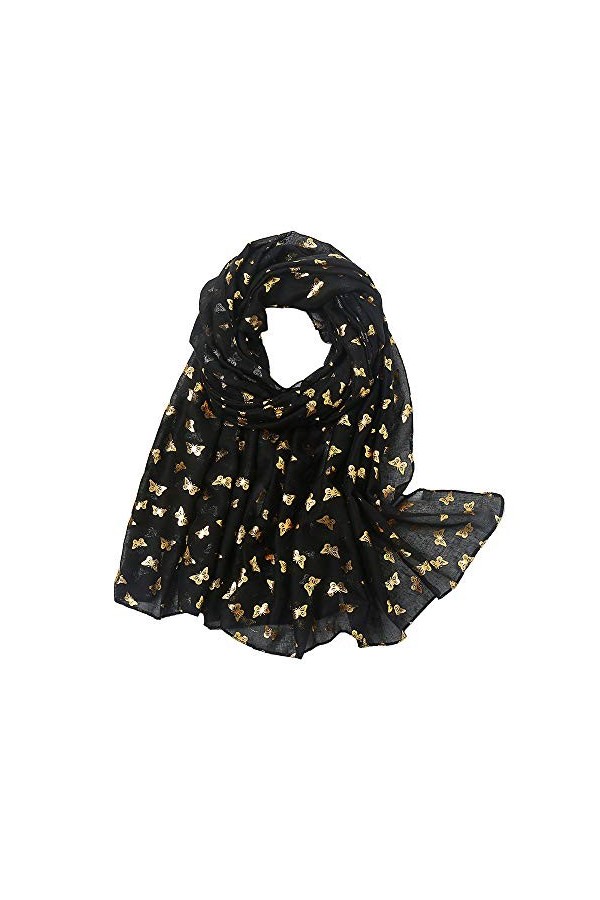 KAVINGKALY Large écharpe légère pour femme Toute saison Plus de couleurs Cadeaux Echarpe de plage Echarpe imprimée papillon C
