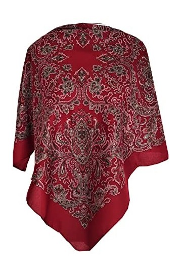 Generic Musulman Écharpe pour femme avec cachemire et fleurs, étole de qualité supérieure 80 cm x 80 cm, rouge