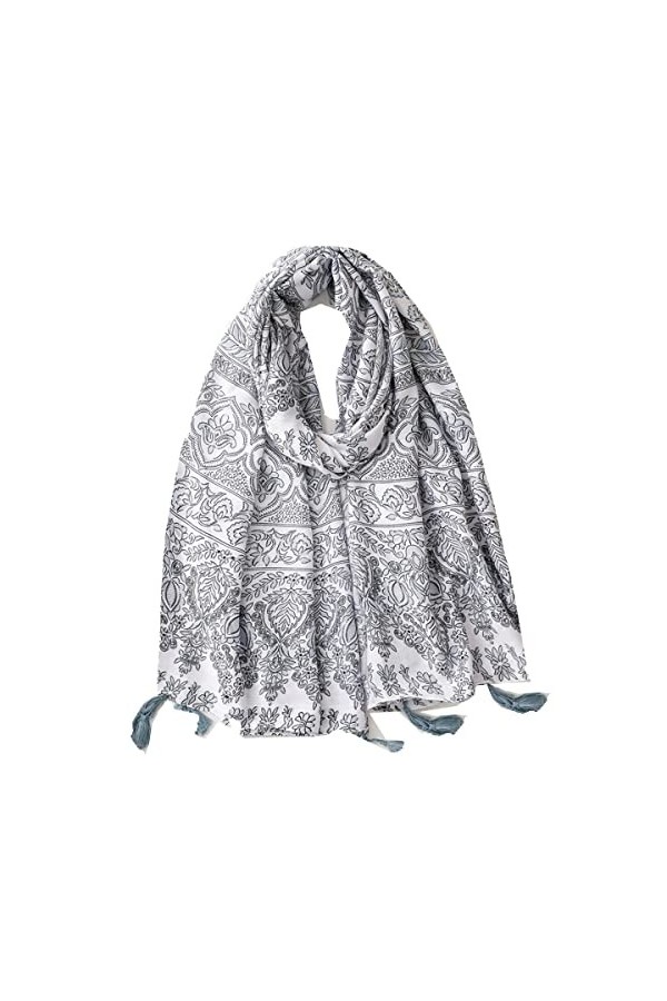 KOOYOL Echarpe pour Femmes Echarpe imprimée Florale légère mode écharpes à Franges enveloppes Châle