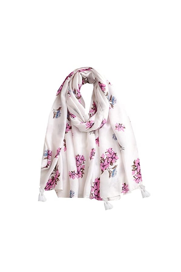 KOOYOL Echarpe pour Femmes Echarpe imprimée Florale légère mode écharpes à Franges enveloppes Châle