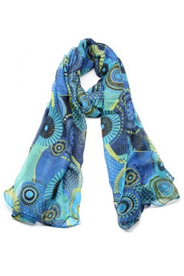 Emma & Giovanni - Echarpe Foulard Dessin Fleurs dimension: 180cm*80cm - Femme Electrique, Taille Unique 