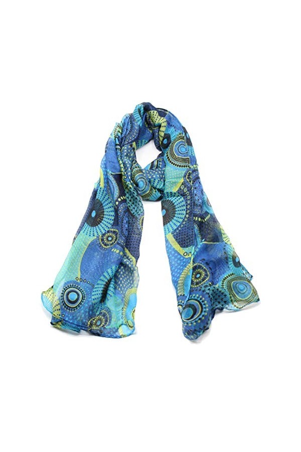 Emma & Giovanni - Echarpe Foulard Dessin Fleurs dimension: 180cm*80cm - Femme Electrique, Taille Unique 