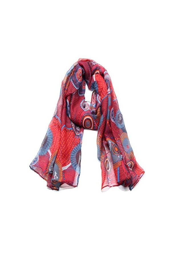 Emma & Giovanni - Echarpe Foulard Dessin Fleurs dimension: 180cm*80cm - Femme Electrique, Taille Unique 