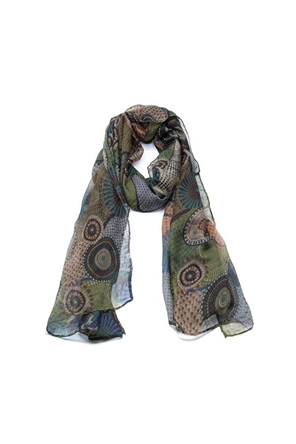 Emma & Giovanni - Echarpe Foulard Dessin Fleurs dimension: 180cm*80cm - Femme Electrique, Taille Unique 