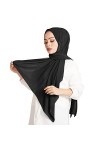 PHOGARY Hijab, Hijab Foulard à Enfiler avec Sangles Bonnet intégré, Hijab Foulard pour Femme Musulmane Châle Islamique Voile 