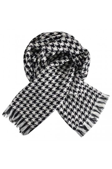 DEARBAG Écharpe Pied de Poule Pour Femmes, Grand Écharpe en Cashmink Hiver Chaud, Echarpe de Couleur Pied de Poule Élégante M