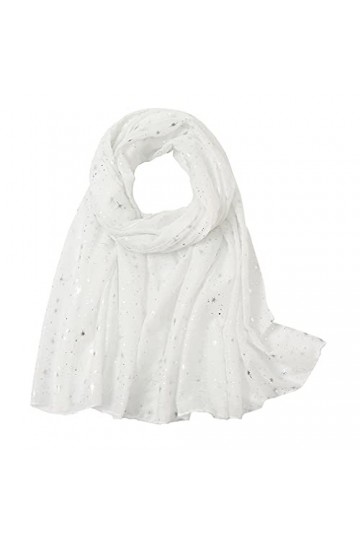 KAVINGKALY Foulard imprimé détoiles dor pour les femmes, écharpe douce pour les femmes, écharpe de cou longue et mignonne à