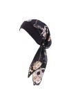 YONKOUNY Chimio Turban Femmes Été Élégante Coiffure Couleur Unie Mousseline Bandana Casquette Cancer Confortable Tissu Bonnet