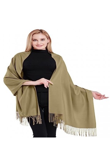 CJ Apparel Crème Foncé Épaisse Solide Couleur Unie Conception Népalaise Châle écharpe étole Wrap Châles Pashminas Nouvelle