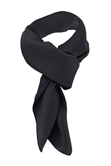 TigerTie dames Chiffon foulard noir unicolor taille 90 cm x 90 cm - écharpe