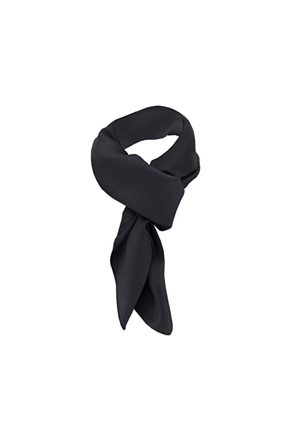 TigerTie dames Chiffon foulard noir unicolor taille 90 cm x 90 cm - écharpe