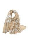 KAVINGKALY Écharpe de soirée légère pour femmes Foulards chauds en coton surdimensionné Beige 