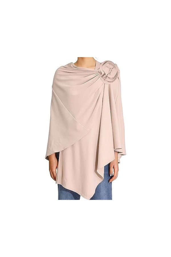 Handcess Femmes Croix Devant Châle Wraps Élégant Ponchos Cachemire Pashmina Écharpe Wrap Étole Châles pour Lhiver Femmes Fil