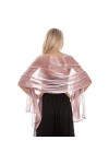 Aukmla Femme Étole en Satin Châle Écharpe en Satin - Wrap Foulard Pashmina pour Soirée Cérémonies Fêtes Mariage Rose 