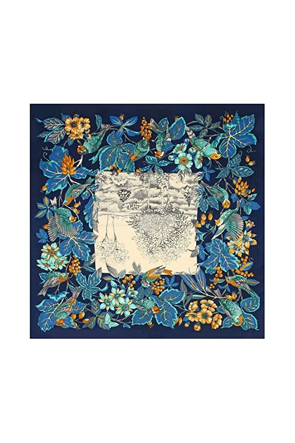 Ecroon Bandanas Cheveux Bandeau Foulard Soie Ressentir Femme Châle/Foulards/Etole/Écharpe- Grand carré Satin