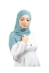 Hijab à enfiler pour lhiver en Maille pour femme musulmane voilée Bleu Marine 