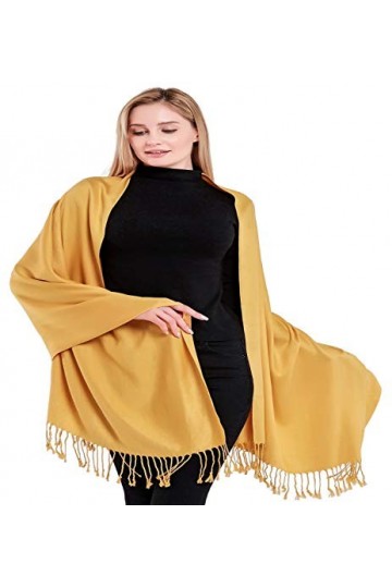 CJ Apparel Or Marron Solides Couleur Châle Secondes écharpe étole Wrap Châles Pashminas Nouvelle 80+ Couleurs