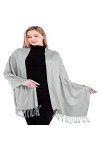 CJ Apparel Gris Clair Solides Couleur Châle Secondes écharpe étole Wrap Châles Pashminas Nouvelle