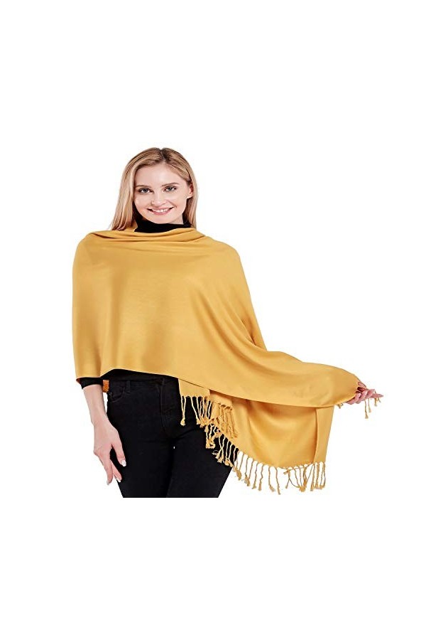 CJ Apparel Marron Doré Couleur Unie Châle écharpe étole Wrap Châles Pashminas Nouvelle