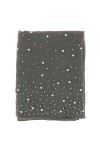 moonbow Foulard Gris Perles et Strass - Foulard Femme - Etole Mariage - Echarpe Fine
