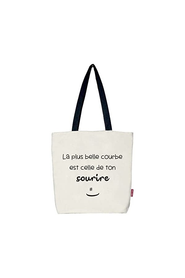 Sac Tote bag avec fermeture éclair, doublure et poche intérieure.