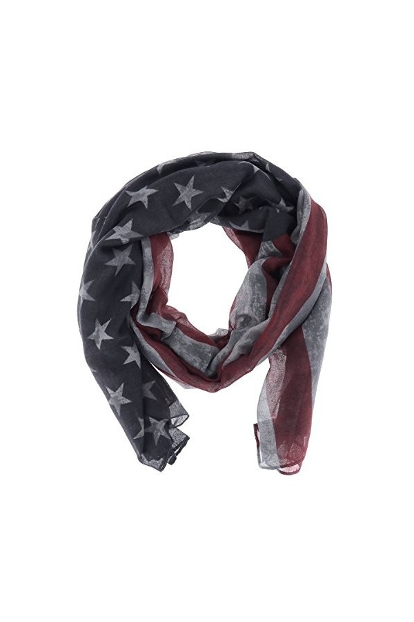 SHIPITNOW Foulard Drapeau Américain Gris - Maxi Foulard Drapeau USA - Echarpe - Foulard Mixte