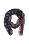 SHIPITNOW Foulard Drapeau Américain Gris - Maxi Foulard Drapeau USA - Echarpe - Foulard Mixte