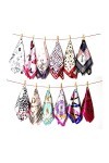 Upstore 10 Pièces Foulard Carré Femmes Carré Motif dImpression Satin de Soie Cheveux Bandeau Mouchoir Echarpe Carré Écharpe d
